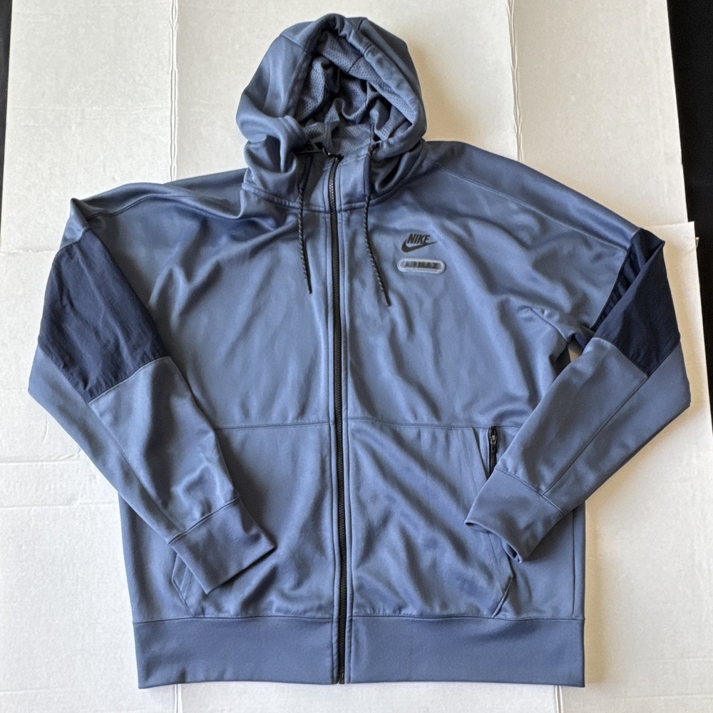 Nike Air Max Zip Up Light Blue XL Pockets With Zipper